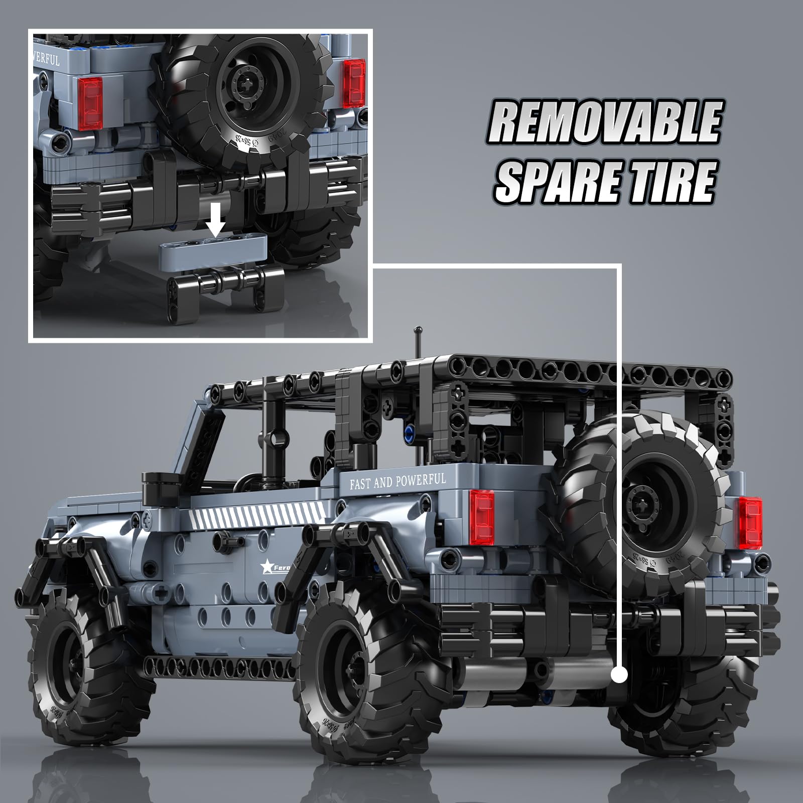 Mould King 15085 Off-Road Vehicle Building Sets, Pull Back & Launch Car Building Blocks Kit, Collectible Car Model Toy for Adults Teens 12+ (828