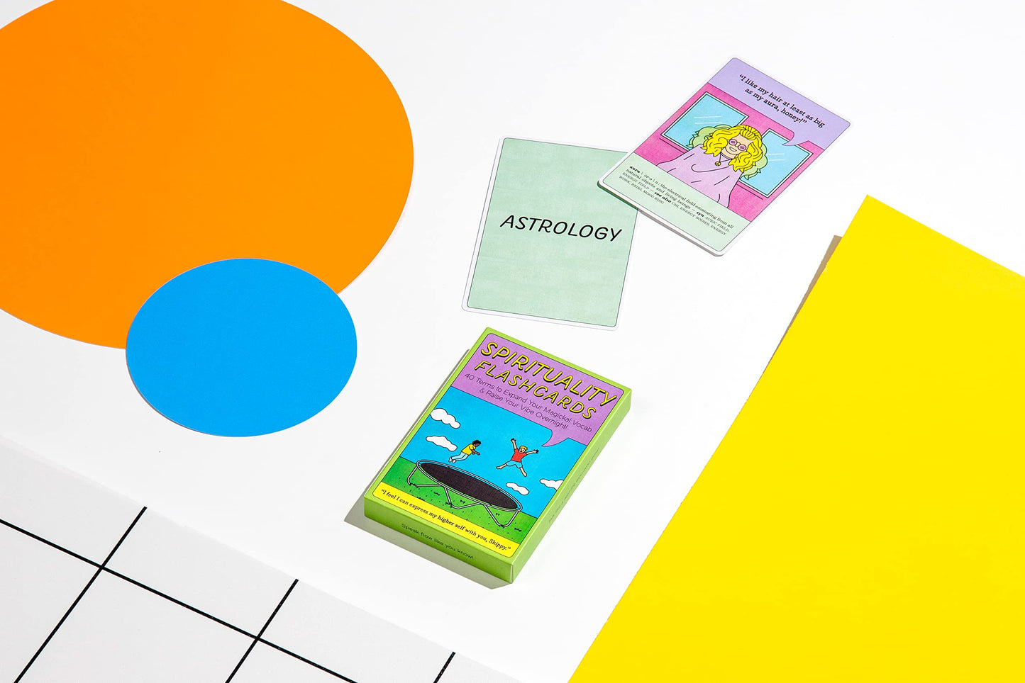 Knock Knock Spirituality Flashcards Deck, 40 Cards of Funny Spiritual Terms in Illustrated Zen Gift Box