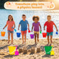 Holady 12 Pack 5'' Inch Sand Beach Buckets Pail with Beach Shovels,Sand Bucket Water Bucket for Beach Fun Great Summer Party Accessory