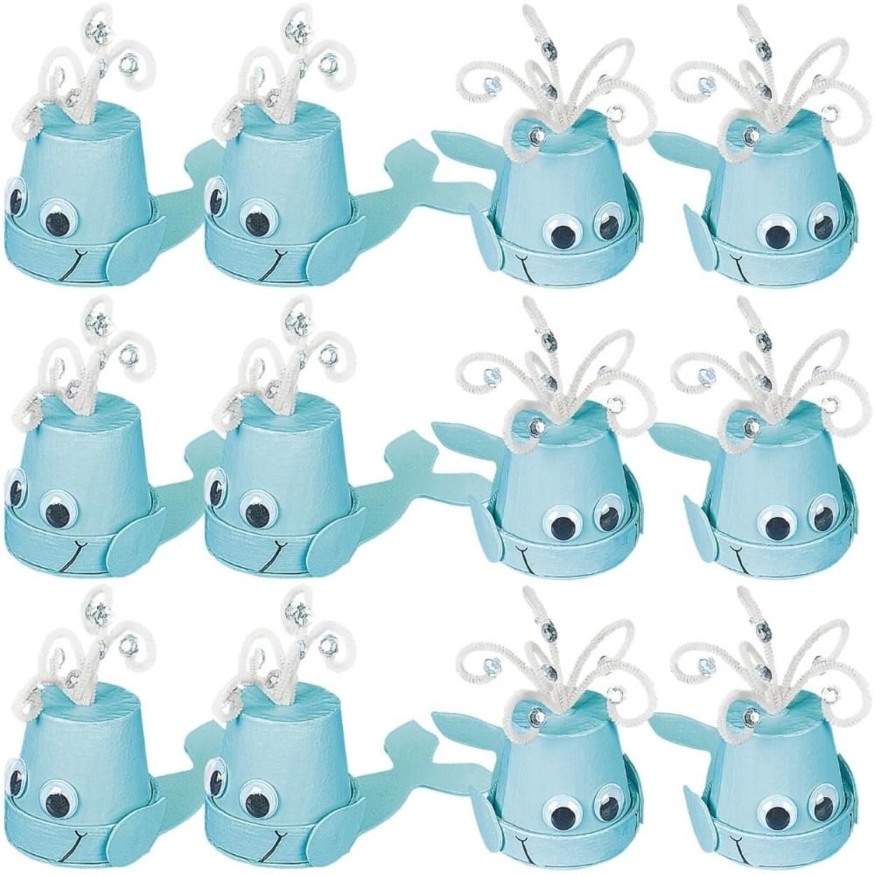 Fun Express VBS Supplies - Flowerpot Whale Craft kit Makes 12 - Vacation Bible School Supplies Decorations - Sunday School Crafts - Jonah