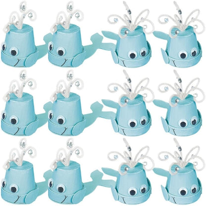 Fun Express VBS Supplies - Flowerpot Whale Craft kit Makes 12 - Vacation Bible School Supplies Decorations - Sunday School Crafts - Jonah