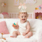 PUGPIU 1/2 Birthday Hat Girl Boy Half Decorations Adjustable - Princess Bow