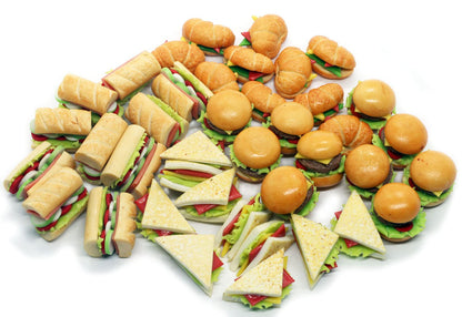 20 Assorted Sandwich, Burger and Croissant Dollhouse Miniature,Dollhouse Accessories for Collectibles