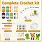 JackCao 6 Pack Crochet Kit for Beginners, 2026 DIY Craft for Adults, Crochet Animal Plush Kit with Step-by-Step Video Guides Tutorials Birthday Gift