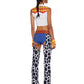 Dolls Kill Round ‘Em Up Cowgirl Doll Costume Set by Trickz N’ Treatz - Women’s Plaid Top with Cow Print Chaps, Hat & Belt, Multi, X-Small