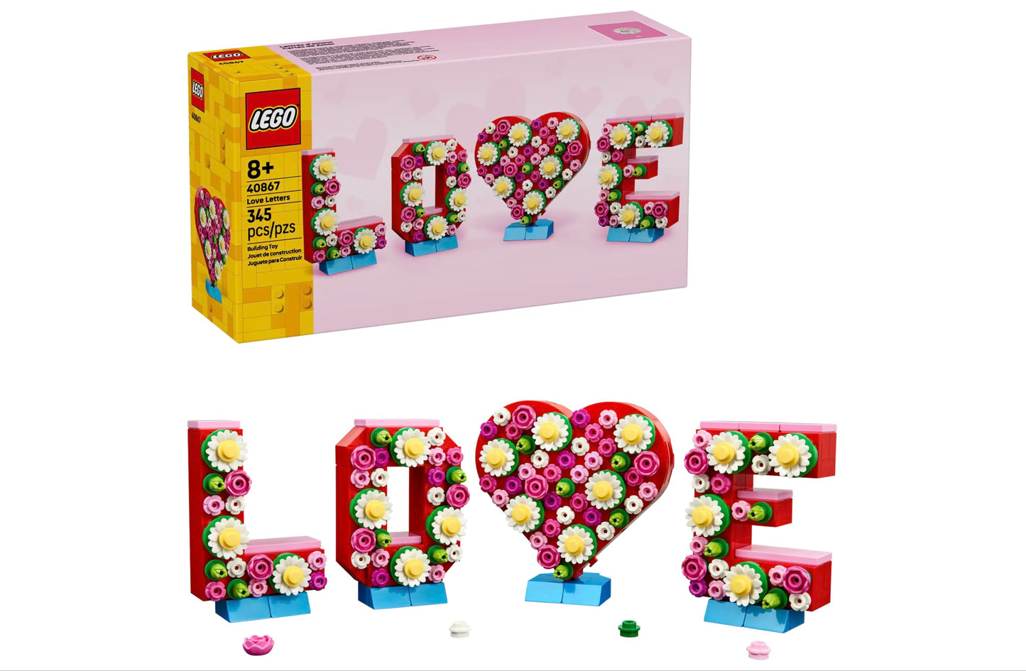 LEGO Love Letters - Heart Decor Building Toy - Love Decorations Display Set for Girls, Boys and Kids Ages 8+ - DIY Art and Home Decor Gift Idea for
