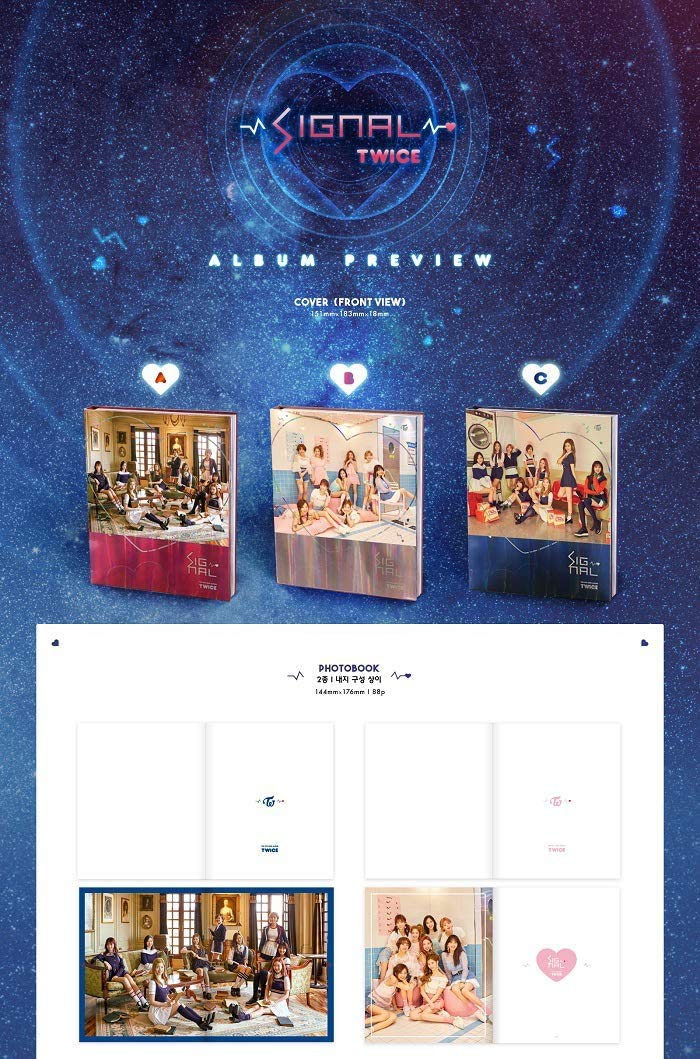 JYP Ent. Twice - Signal [B ver.] (4th Mini Album) CD+88p Photobook+1Photocard+1Special Photocard+1Photo+Double Side Extra Photocards Set