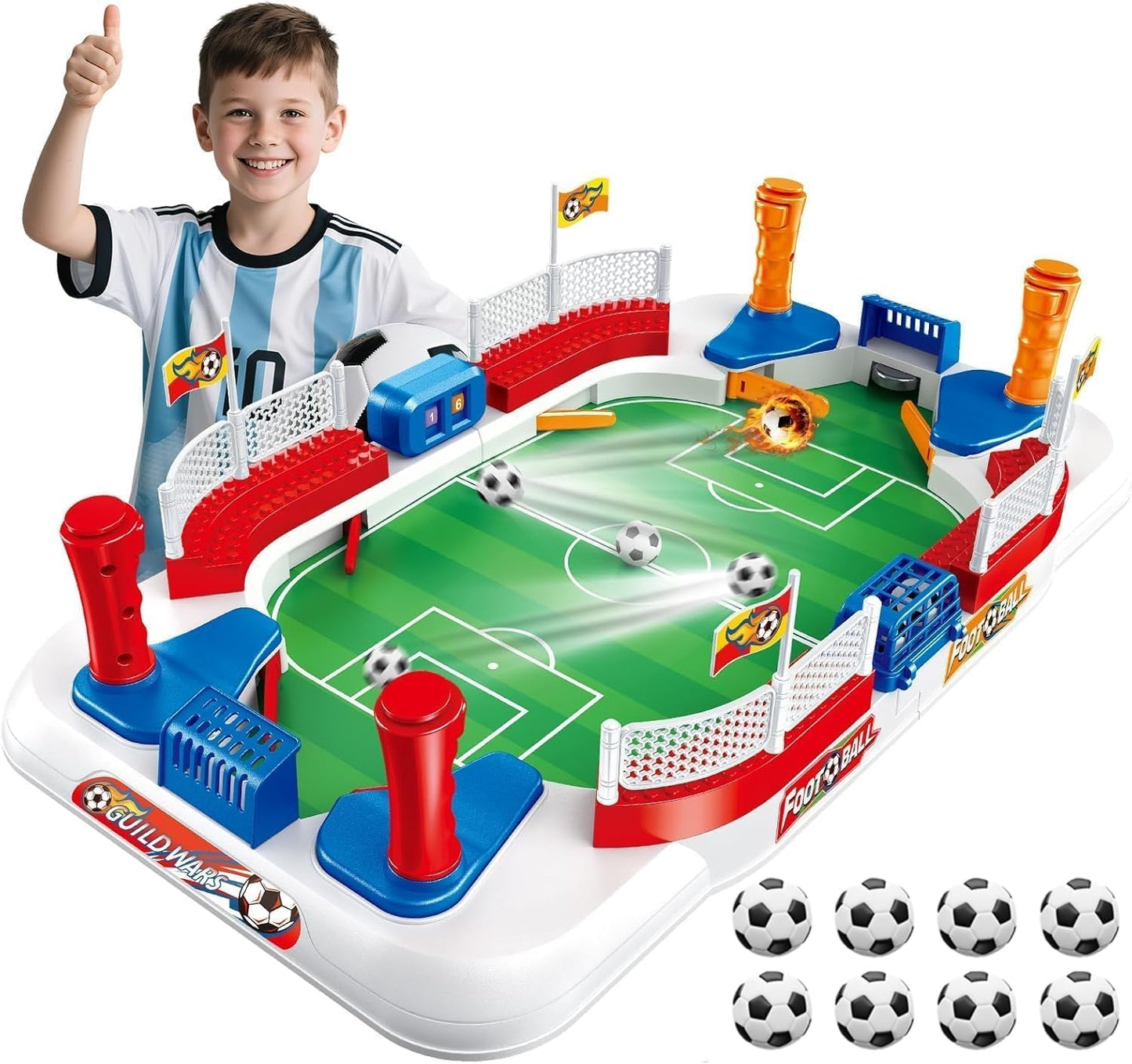 Mini Foosball Table Soccer Board Games for Kids&Adults Indoor Tabletop Football Toys Pinball Machine Family Game & Birthday Christmas Soccer Gifts