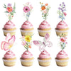 Deorfuy Wildflower Party Decorations 40PCS Cupcake Toppers Floral
