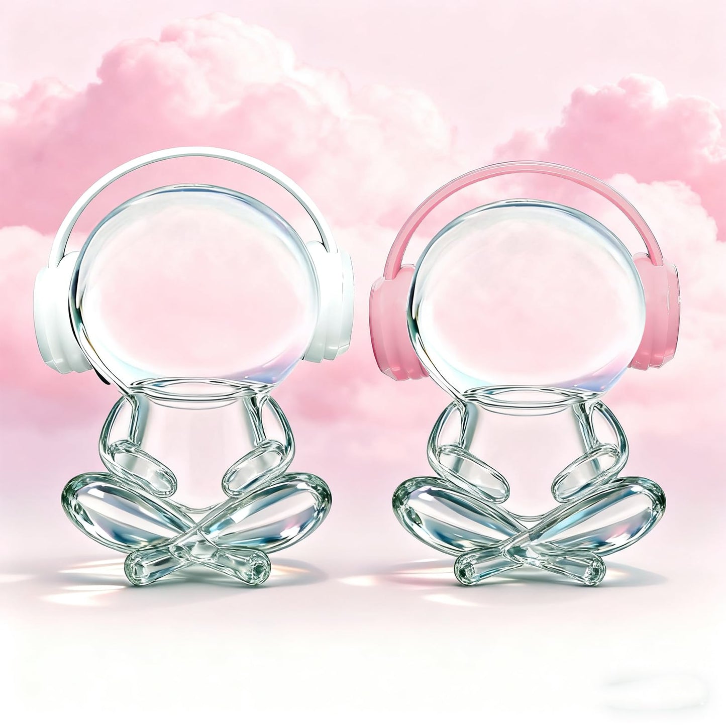 3D Printed Headphones Accessories for 17cm Doll(No Dolls)?for Dolls 3.94-6.69inch(10-17cm) in Size?Suitable for Daily Display, Great As a Gift(White