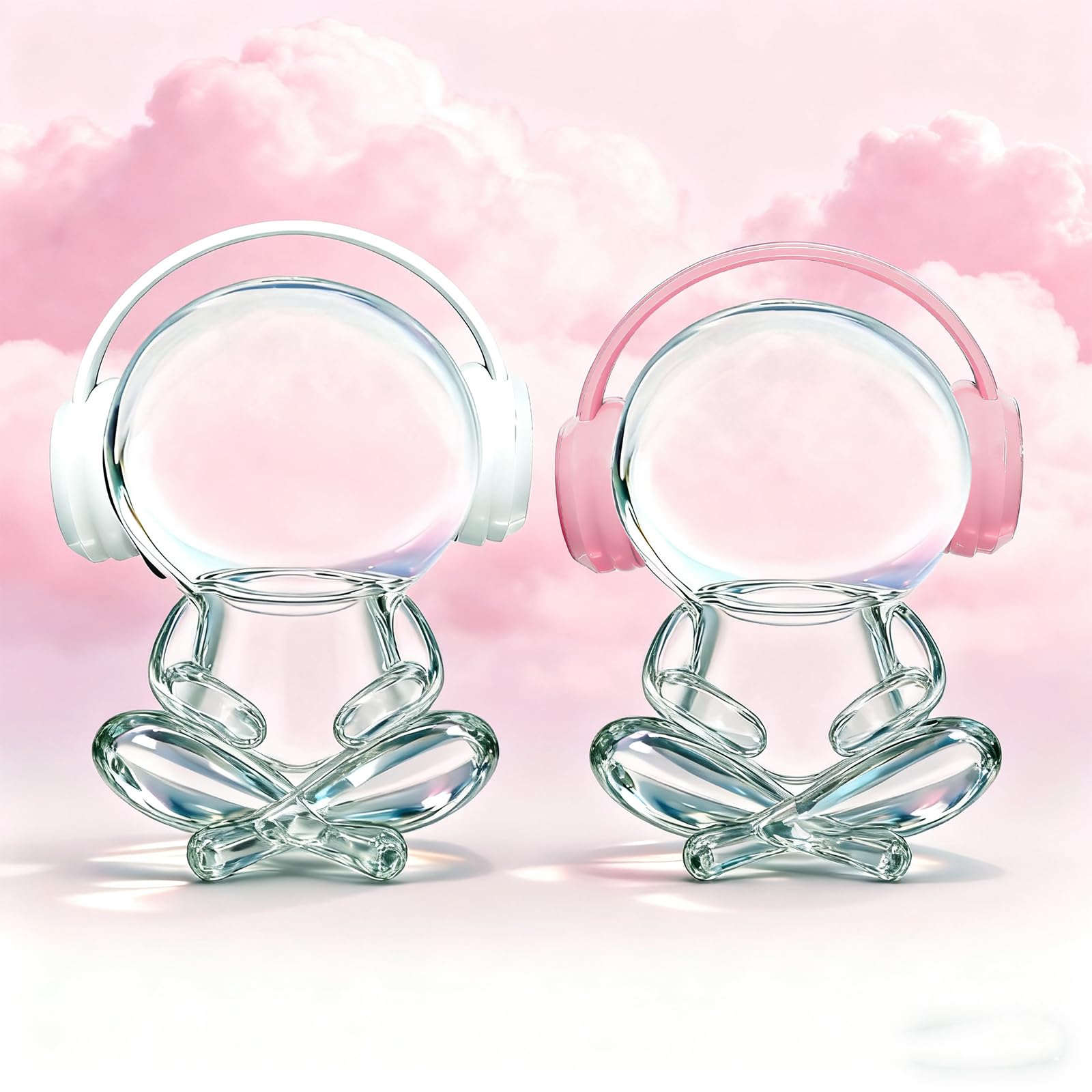 3D Printed Headphones Accessories for 17cm Doll(No Dolls)?for Dolls 3.94-6.69inch(10-17cm) in Size?Suitable for Daily Display, Great As a Gift(White