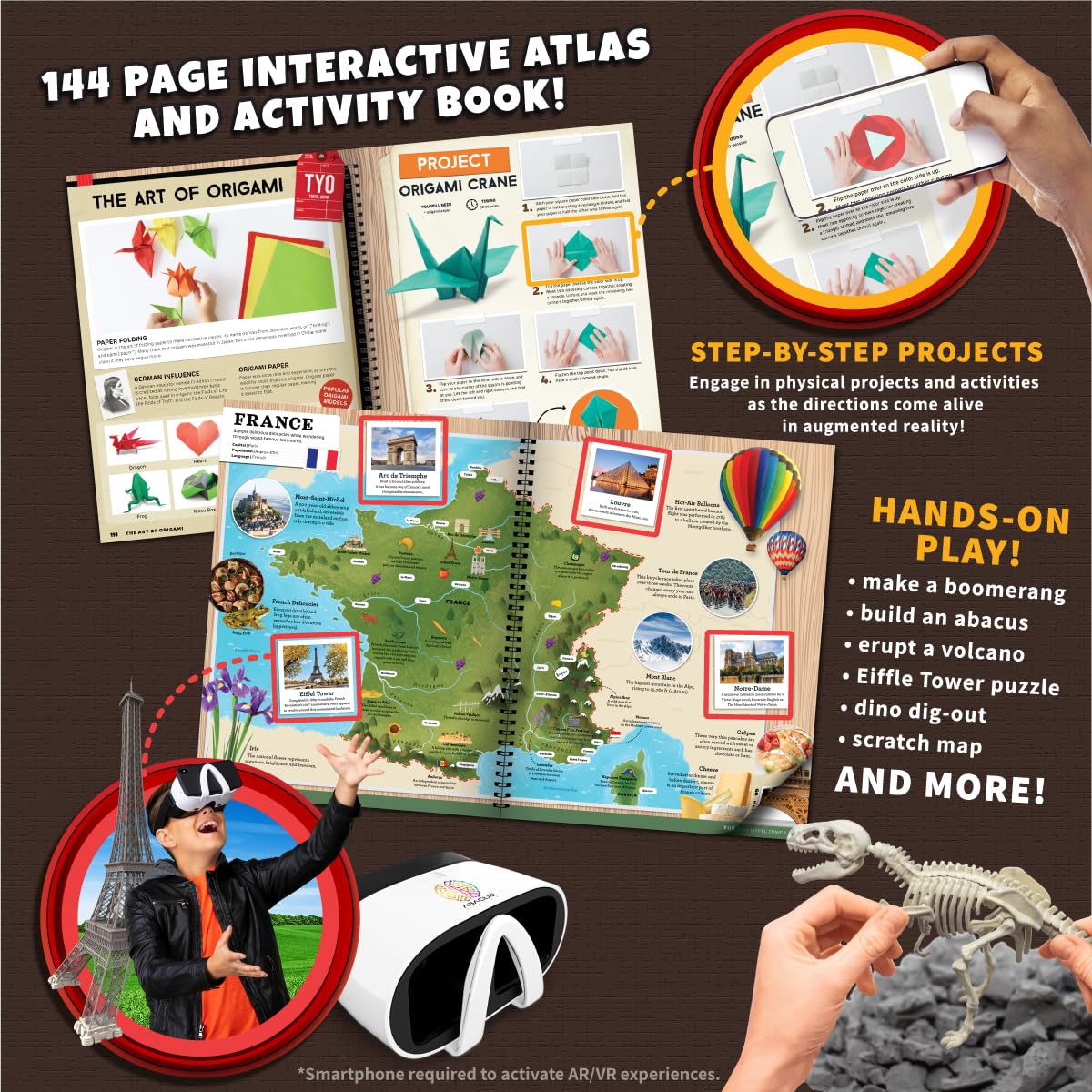 Abacus Brands Professor Maxwell's VR Atlas - Science Kit for Kids 8-12