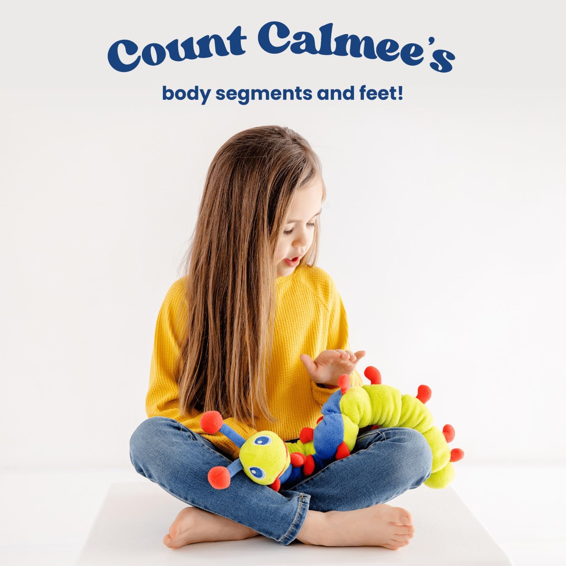 Calmee the Caterpillar Weighted Sensory Plush Toy for Kids, Breathing Exercise & Calming Tool for Focus and Emotional Regulation, SEL Mindfulness Toy