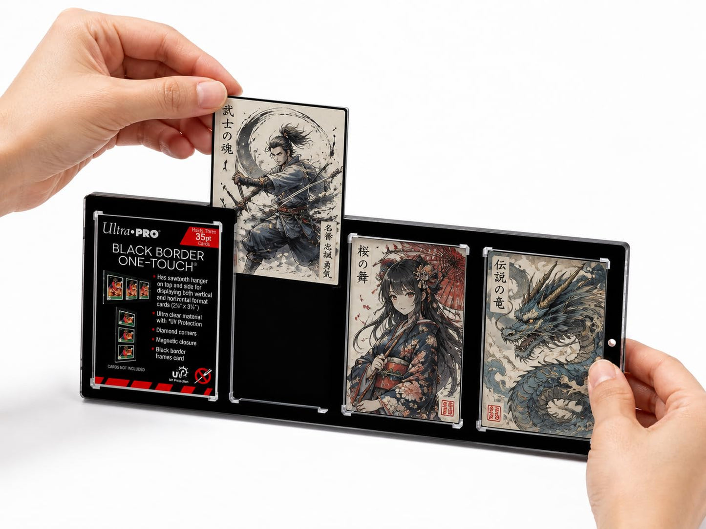 Ultra Pro 35PT 3-Card Black Border UV ONE-Touch Magnetic Holder