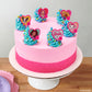 DecoPac Barbie Be The Future Rings, Pink Heart Shaped Cupcake Decorations Featuring Barbie and her Friends For Birthday Party And Celebrations - 24