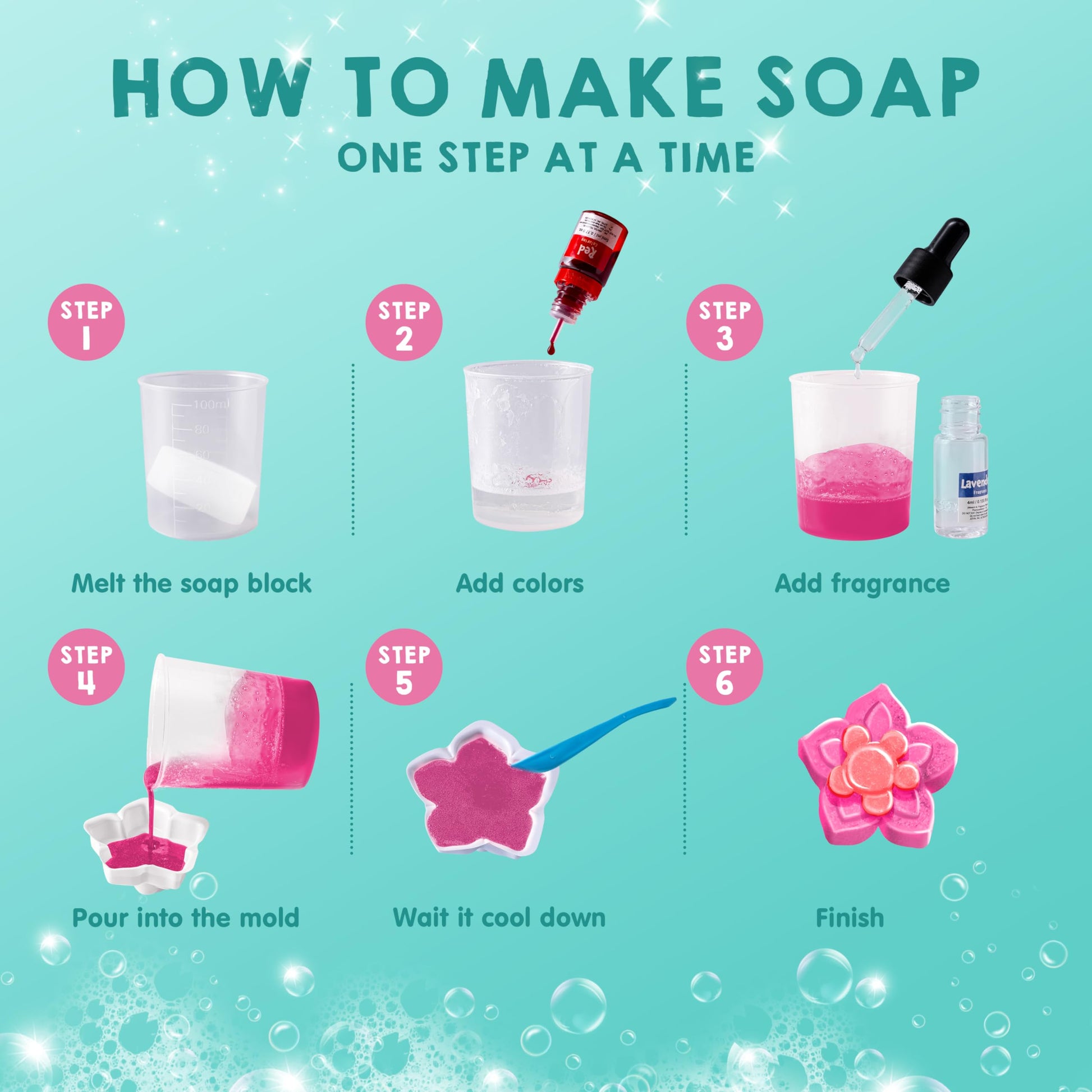 Klever Kits Bath Bomb, Soap Making Kit for Kids, 2-in-1 Spa Science Kits, DIY Make Your Own Bath Bombs & Soap, Spa Kit for Kids, Gifts Toys