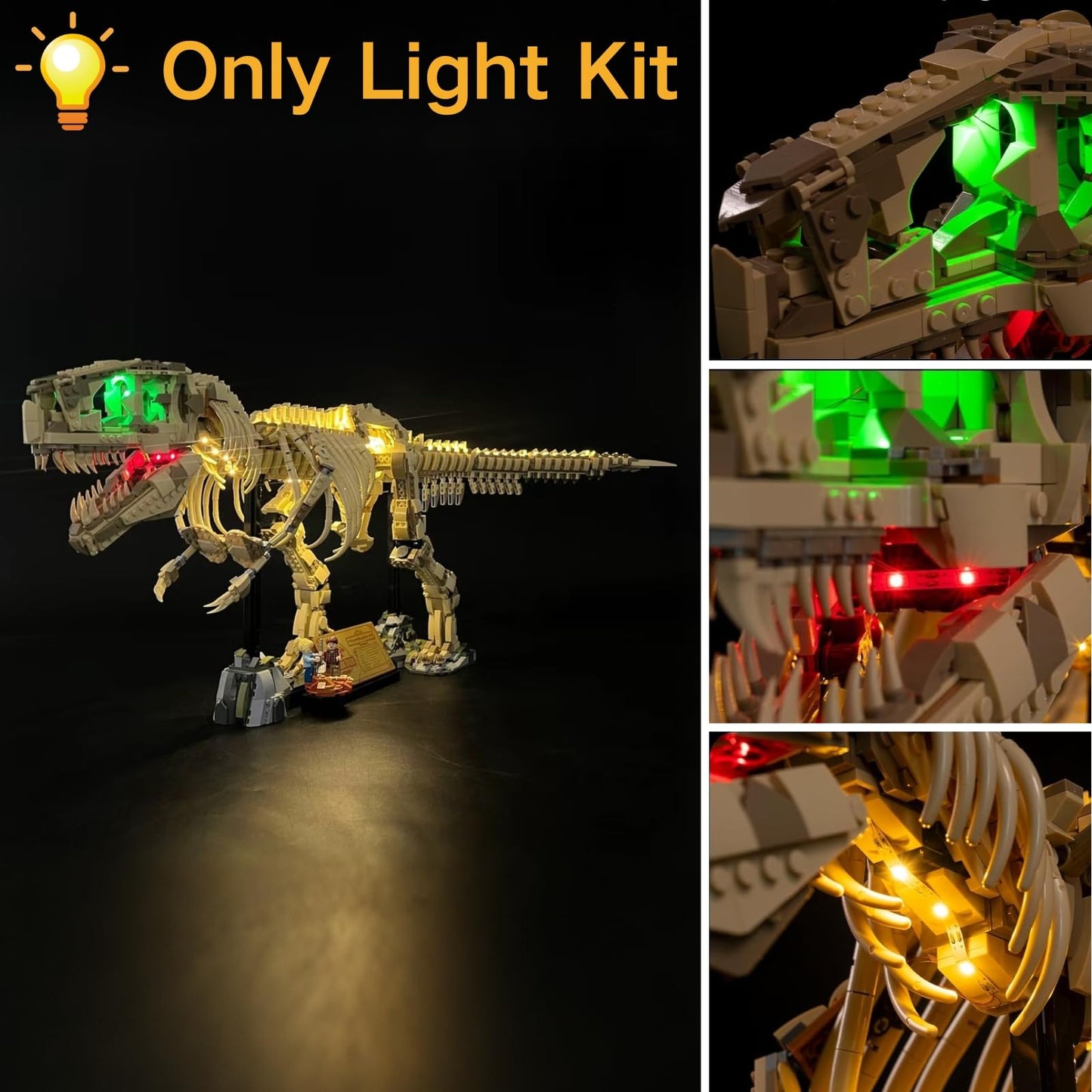 2026 NEW LED Lighting Compatible with Lego Dinosaur Fossils Tyrannosaurus rex 76968, Light Kit Compatible with Lego 76968, DIY Creative Lighting Set