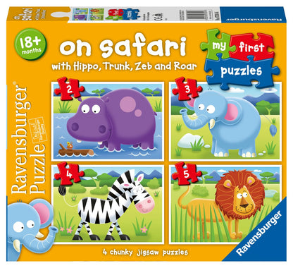 Ravensburger My First Puzzle: On Safari (2: 3: 4 & 5 Piece) Jigsaw Puzzle for Kids - Every Piece is Unique, Pieces Fit Together Perfectly