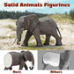 Safari Zoo Animals Figures Toys, 14 Piece Realistic Jungle Animal Figurines, African Wild Plastic Animals with Lion, Elephant Educational Learning