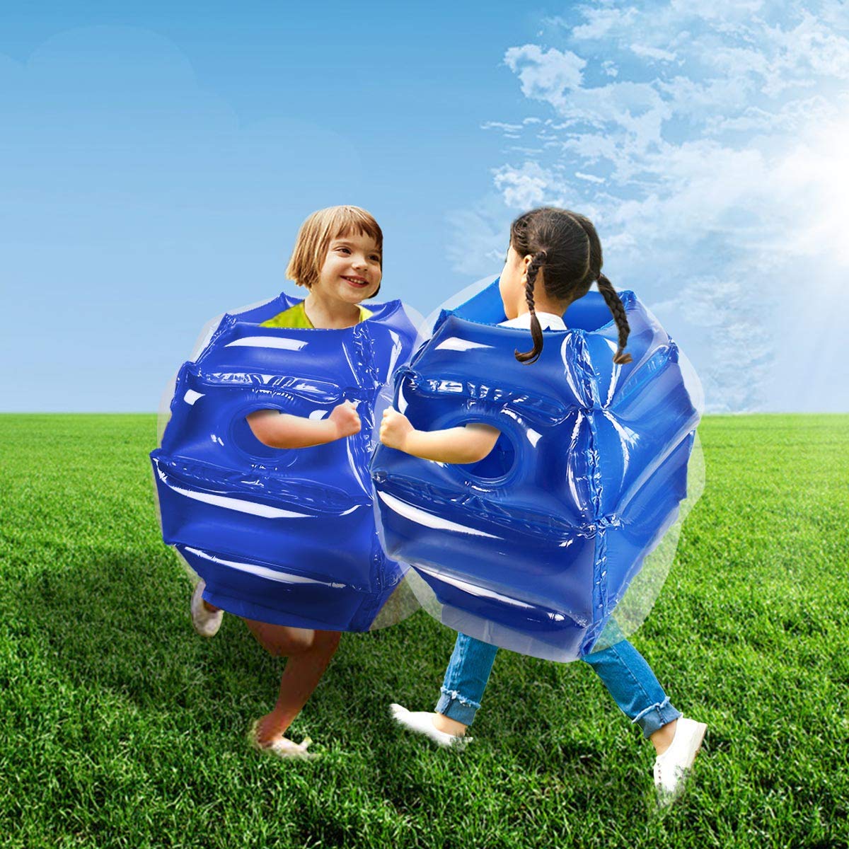 2 Pack inflatable bumper for kids, bumper bounce ball for Kids, kid sumo Balls, Lawn game ball for child outdoor team gaming play for 3-12 ages (24