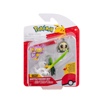 Pokémon PKW4093 Battle Figure Set - Tangle Light, Stylus, Leek Zelot, Official Figure Set