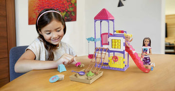 Barbie Skipper Babysitters Inc. Climb 'n Explore Playground Dolls & Playset with Babysitting Skipper Doll, Toddler Doll, Play Station, Moldable Sand &