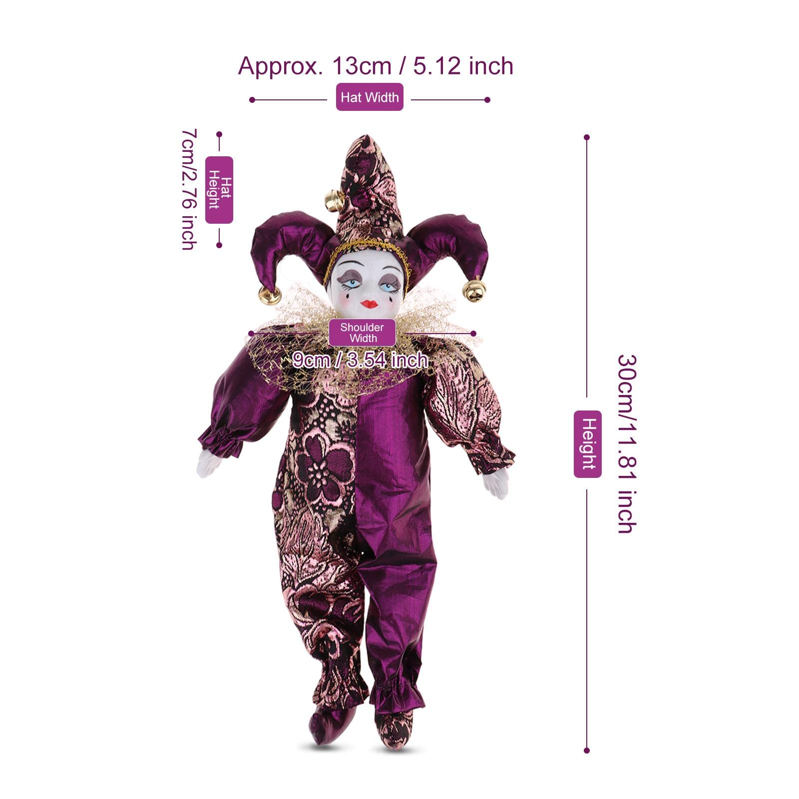 F Fityle 12-Inch Adorable Porcelain Triangle Doll - Blessing Eros Standing Figure in Clothes - Beautifully Crafted Clown for Kids and Adult