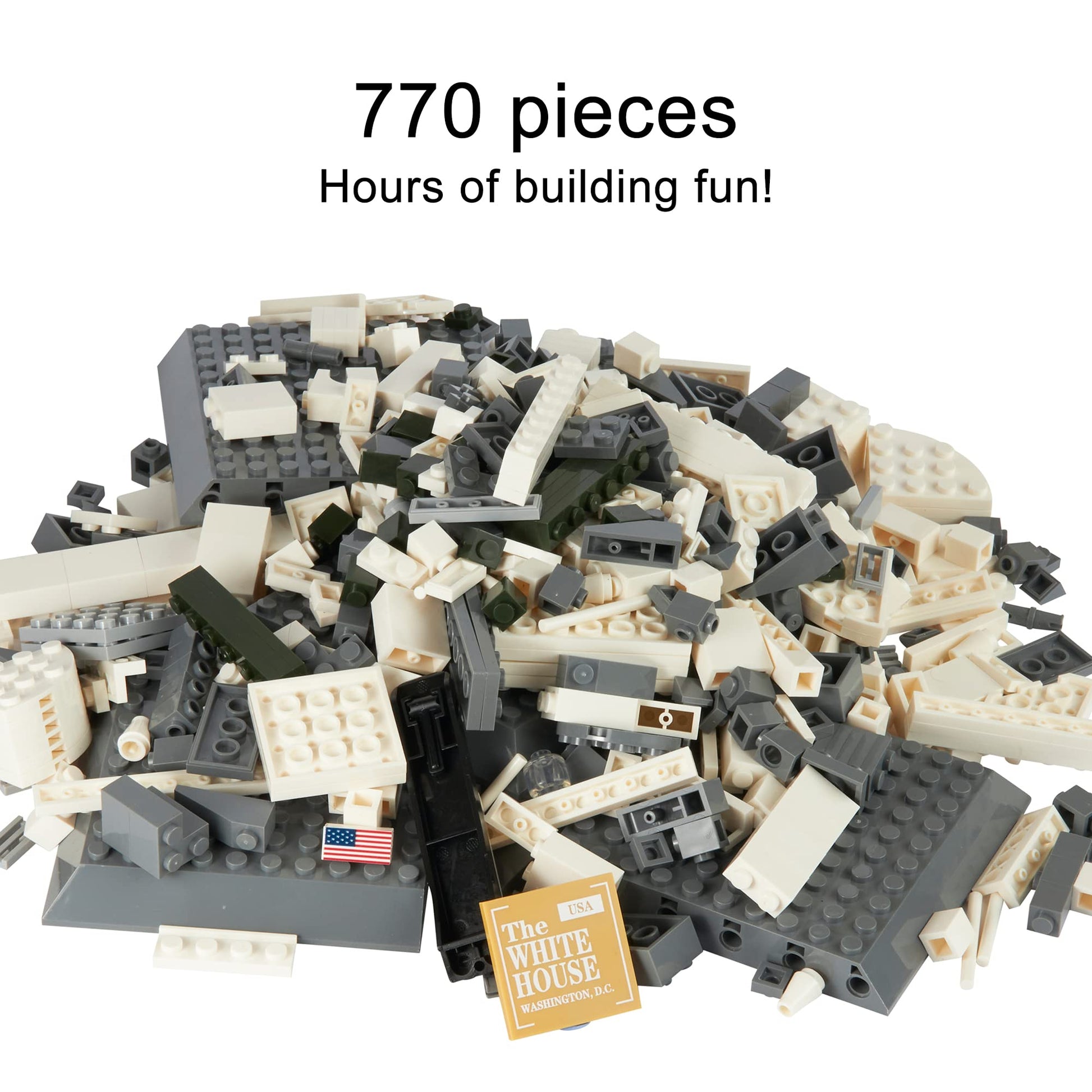 Apostrophe Games White House Building Block Set (770 Pieces) Washington D.C. White House Famous Landmark Series - Architecture Model for Kids