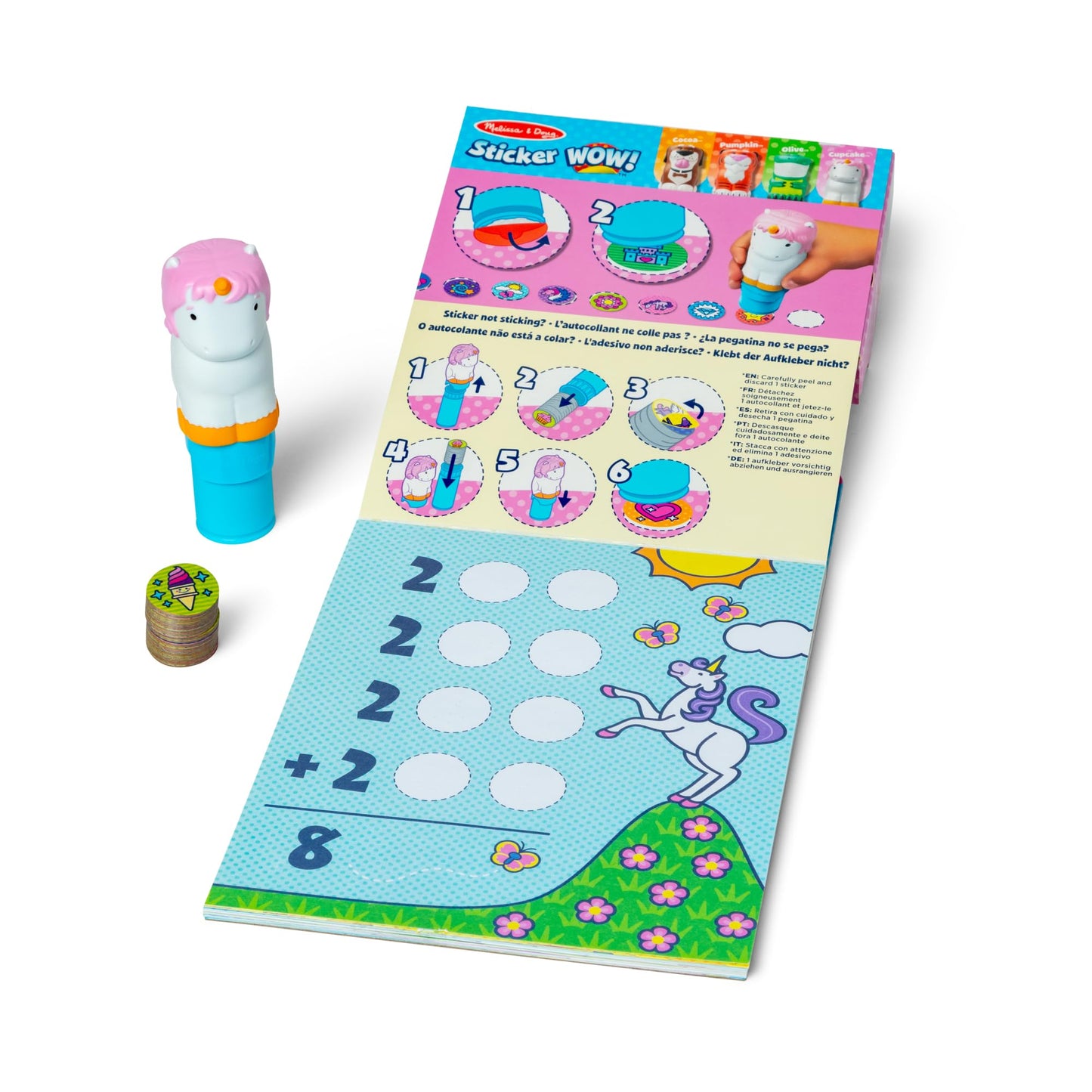 Melissa & Doug Sticker Wow!™ 24-Page Activity Pad and Sticker Stamper, 300 Stickers, Arts and Crafts Fidget Toy Collectible Character - Tiger - for