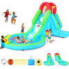 Whubefy Inflatable Water Slide Bounce House,13x8.3ft Blow Up Water Slide for Kids Backyard Water Park with Pool/Slide/Climbing Wall/Water Cannon, Hold