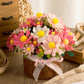 BAZIMA DIY Felt Flower Art Craft Kit, DIY Daisy Pot Bonsai Kit, 33 Daisies, Floral Gifts, Beginner Craft Kit, Arrange Pre-Cut Flowers and Foliage