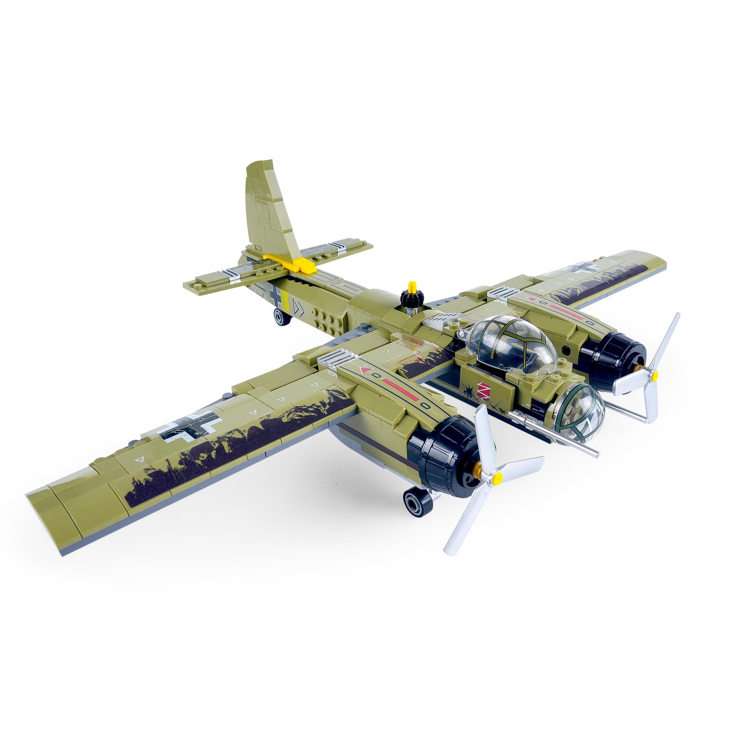 General Jim's WWII Iron Empire JU-88 Bomber Plane Building Blocks Set, 559 Pieces German Twin-Engine Aircraft Model w/Display Stand, Detailed WWII