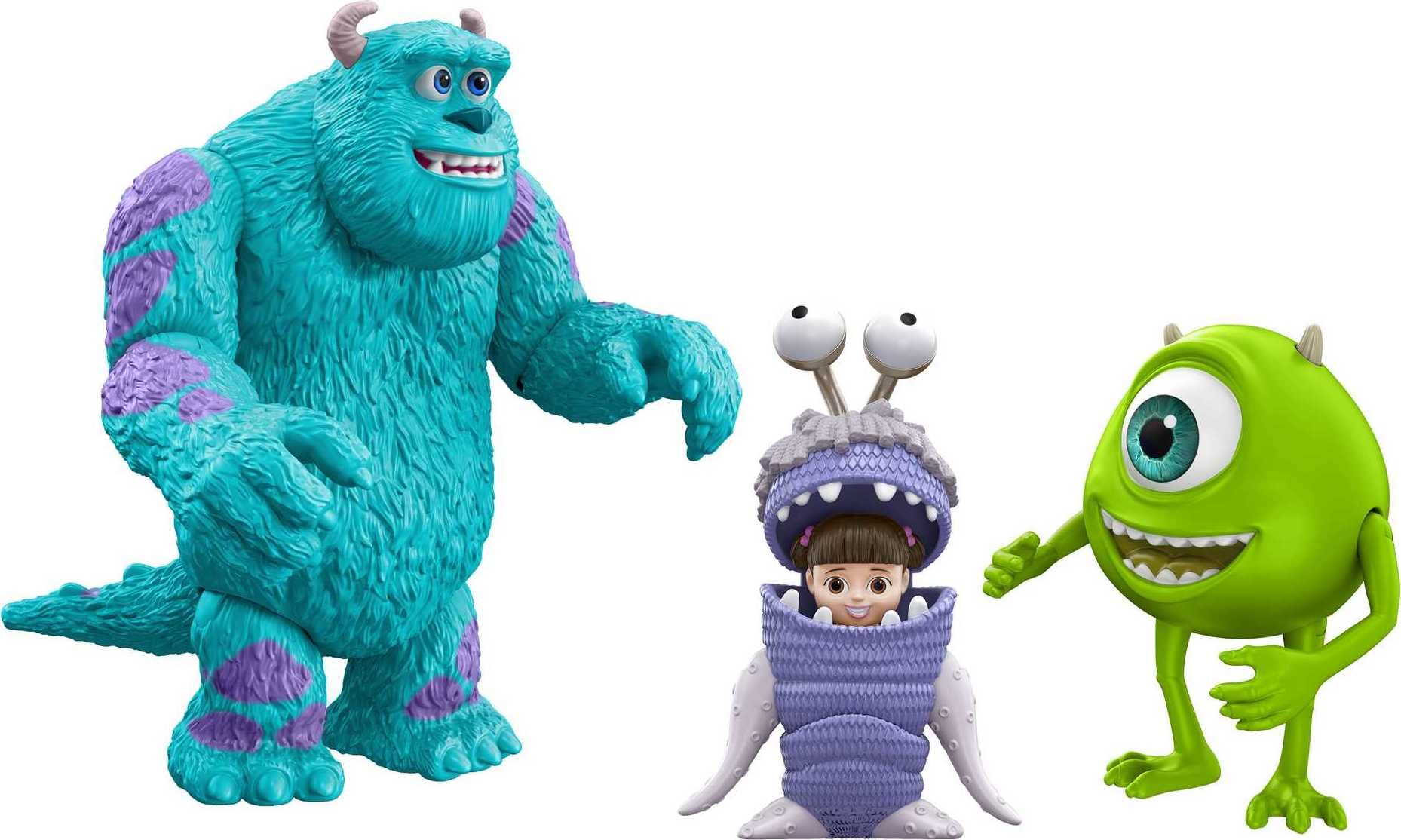 Mattel Disney and Pixar Monsters, Inc Storyteller 3 Action Figure Pack, Sulley Mike & Boo Characters in Get Boo Home Pack, Authentic Toys at 3 Inch
