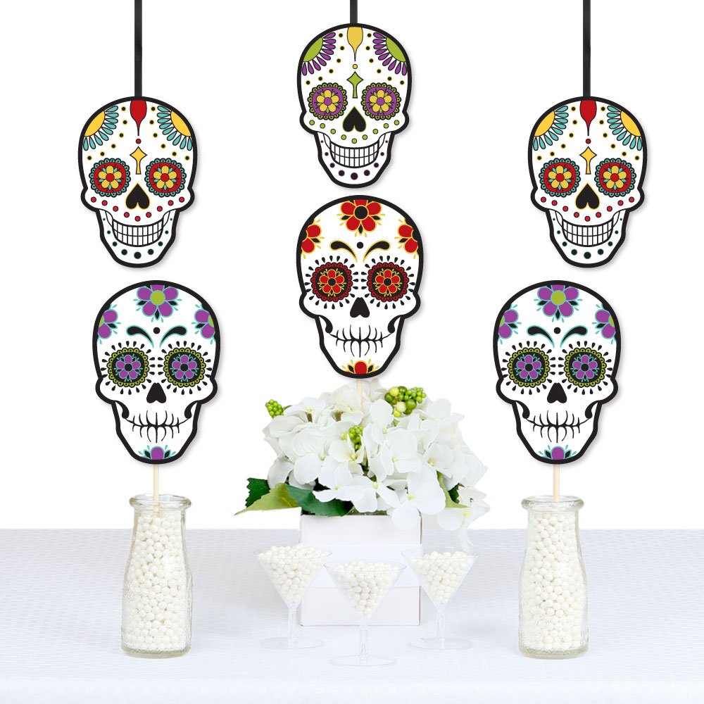 Big Dot of Happiness Day of the Dead - Sugar Skull Decorations DIY Halloween Party Essentials - Set of 20