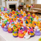 100 Pack Patriotic Rubber Ducks in Bulk - 250th Anniversary Party Favors, 4th of July Bath Toys for Kids, Memorial Day & Veterans Day Gifts