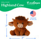 The Petting Zoo Highland Cow Stuffed Animal Plushie, Gifts for Kids, Snugletz Zoologee Plush Toy, 7 in