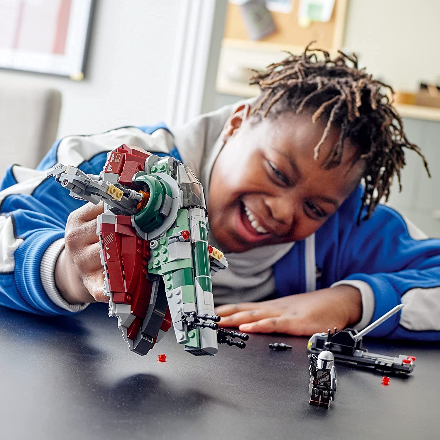 LEGO Star Wars Boba Fett Starship 75312 Building Toy - Mandalorian Model Set Featuring Iconic Starfighter with Rotating Wings and 2 Minifigures, Fun