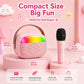 Kids Karaoke Machine for Girls, Mini Karaoke Machine for Kids with 2 Wireless Microphones & LED Lights,Kids Karaoke Set for Children Singing, Ideal