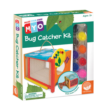 MindWare Make Your Own Bug Catcher Kit for Kids - Includes 12 Paint Colors, Glue, 3 Brushes & Guidebook - DIY Craft for Kids Ages 5+