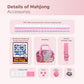 Kyerlish American Mahjong Tile Set with Printed Handbag, 166 Premium Pink Tile and Accessories, Portable and Stylish Mahjong Set, Mahjong Game Set