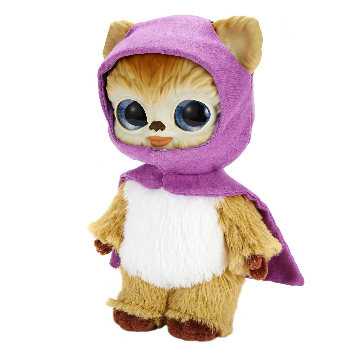 Star Wars Galactic Pals Plush 11-Inch Toy, Pink Ewok Soft Doll with Carrier and Personality Profile Card for Personalized Experience