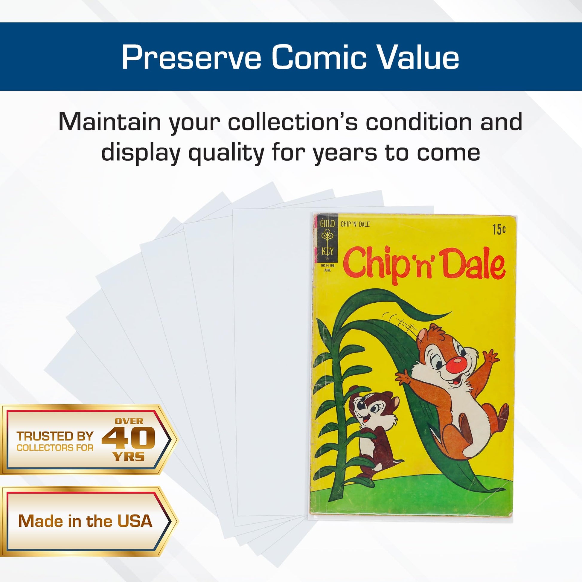 BCW Silver Comic Book Backing Boards 7" x 10.5" - 100 Pack | Certified Acid-Free | Comic Book Boards for Fabric Storage & Silver Age Comic