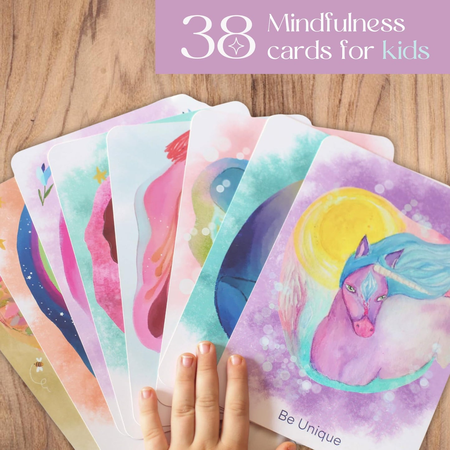 Little Lightworkers Mindfulness & Affirmation Cards for Kids - 38 XL Activity Cards for Emotional Growth - Rhyming Stories, Visualization & Calming
