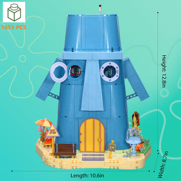 ROLOSO Toy Building Brick Blocks Toys Sets kit Action Figures Pineapple House Patrick Stone Star Home for Boys and Girls Kids Age 2-4, 3-5, 5-7, 8-12