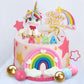 29 PCS Unicorn Cake Topper, Unicorn Rainbow Cake Decorations with Rainbow Stars Unicorn Balls Happy Birthday Cake Decorations for Boys Girls Kids