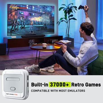 Kinhank Super Console X Pro with 37,000+ Games, 50+ Emulators retro game console, TV & Game System in 1,Emulator Console with 2 Wireless Controllers