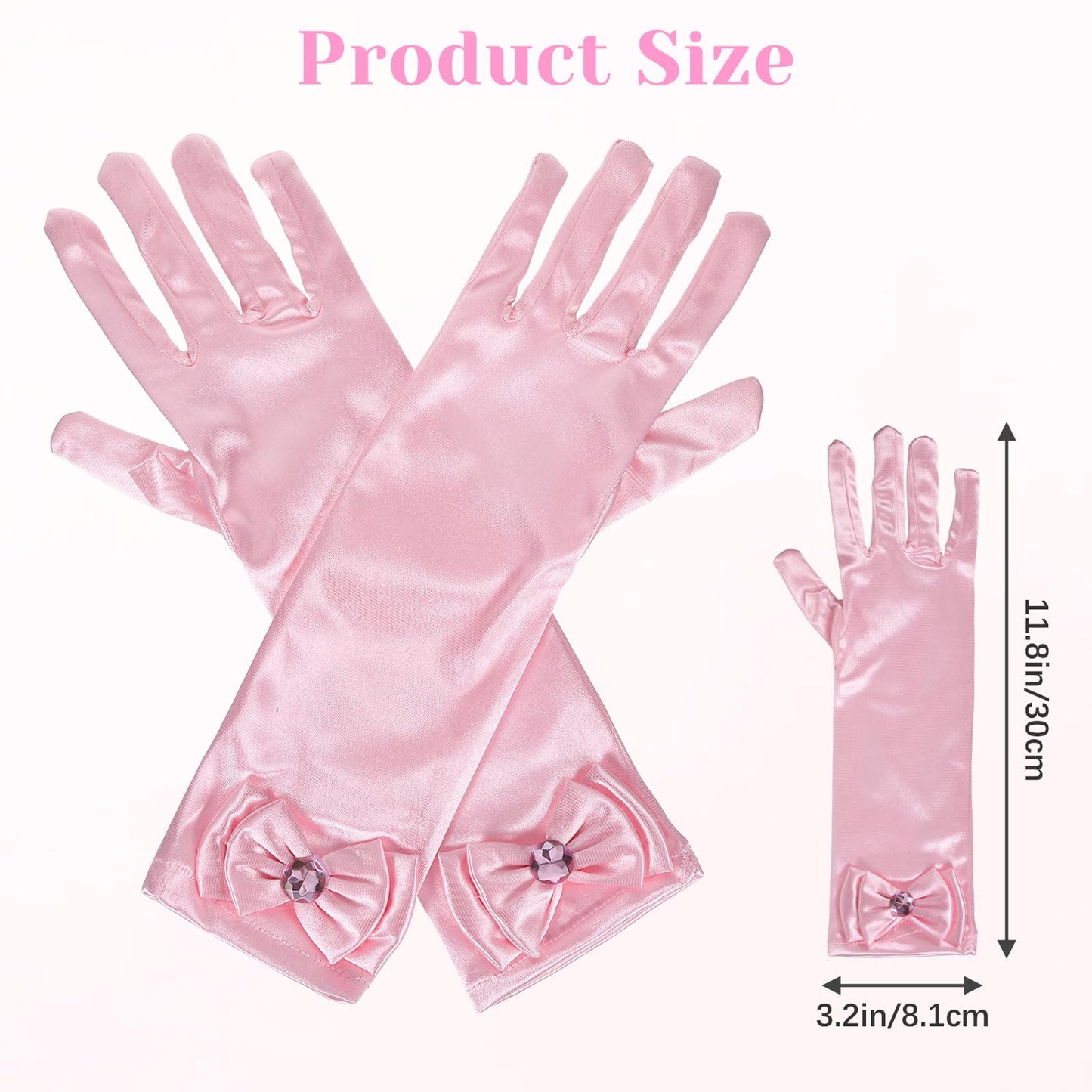 xieketn 9 Pcs Pink Princess Dress Up Accessories Set, Princess Crown Gloves Fairy Magic Wand for Halloween, Princess Jewelry with Glinda Wand