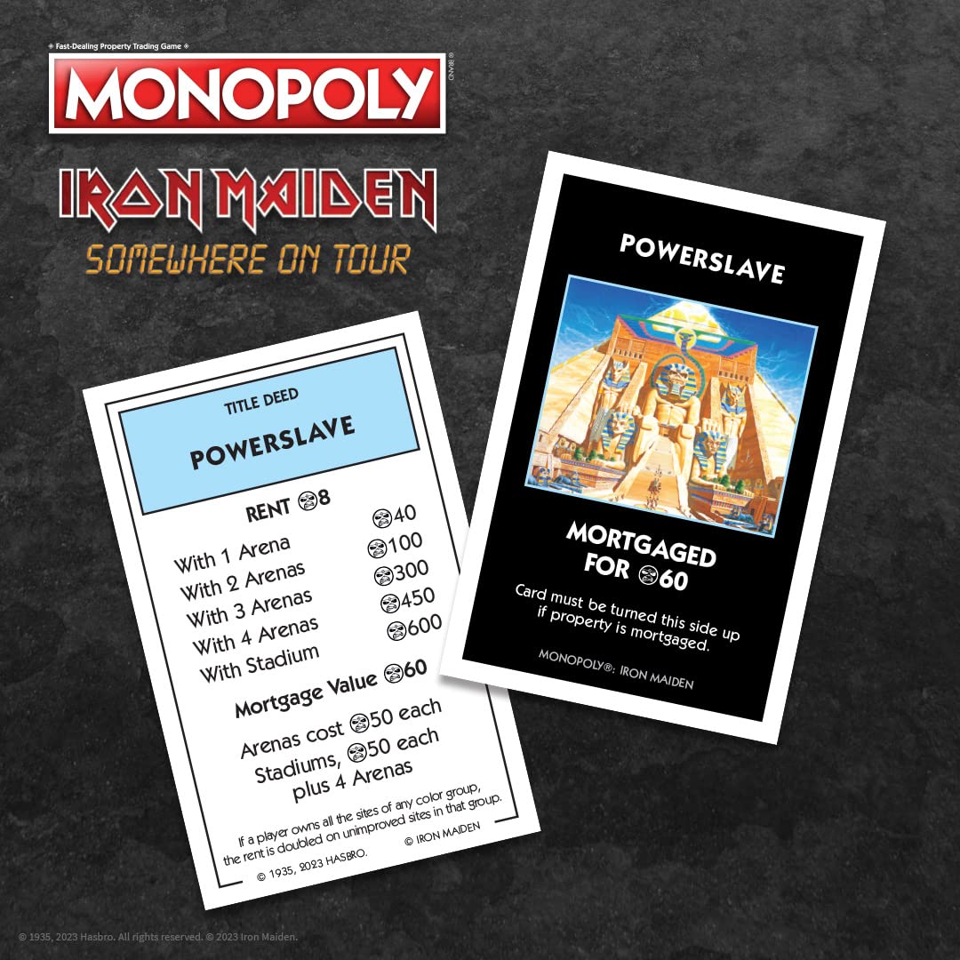 Monopoly Iron Maiden | Play as Bruce’s Lantern, Guitar Amp Stack, Nicko’s Drum Kit, and More | Officially Licensed Collectible Game Honoring British