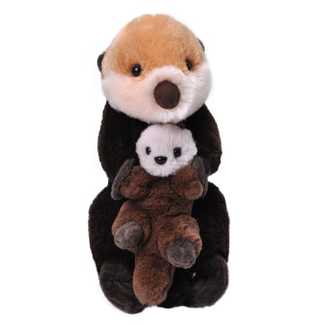 Wild Republic Mom & Baby Sea Otter Stuffed Animal - 12"