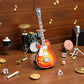 Miniature Guitar 1:12 Dollhouse Scale, Realistic Instrument Model, Multifunction Decorative Ornament for Home, Festival, Holiday, Party